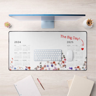 Aquarellblume | Datum markieren | 24/25 Kalender Schreibtischunterlage