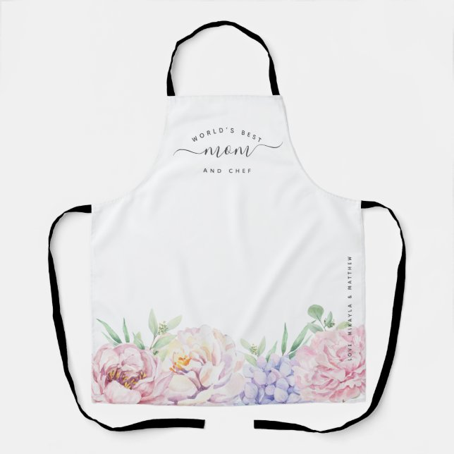 Aquarellblume Die beste Schürze für Mama und Koch (Vorderseite)