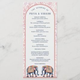Aquarellblume Elefant Indian & Hindu Wedding Programm