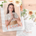 Aquarellblume Erste Kommune Danke Karte<br><div class="desc">Besteht aus lustigen kursiven Skripten und Sans Serif handgeschriebene Typografie; Alles vor einem Hintergrund von weiß mit Aquarellfloralen und Blattwerk. Dieses wurde von Select Party Supplies entworfen,  exklusiv für Zazzle. Abrufbar unter: http://www.zazzle.com/selectpartysupplies</div>