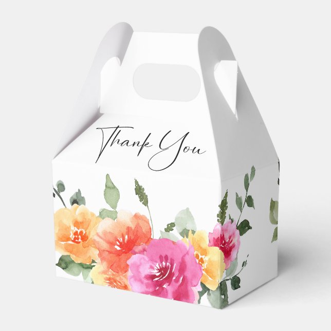Aquarellblume Feierliche Blume Brautparty Geschenkschachtel (Rückseite)