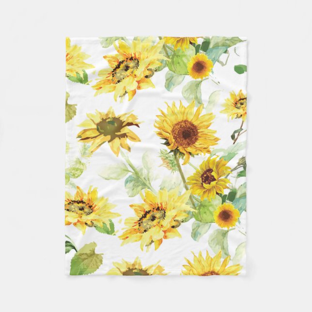 Aquarellblume Fleecedecke (Vorderseite)
