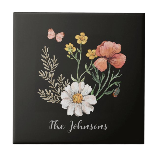 Aquarellblume Fliese (Vorderseite)