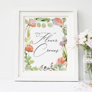 Aquarellblume Garten Dusche Blume Poster