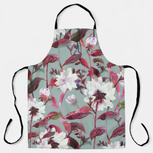 Aquarellblume: Handgezeichnete Blüten. Schürze