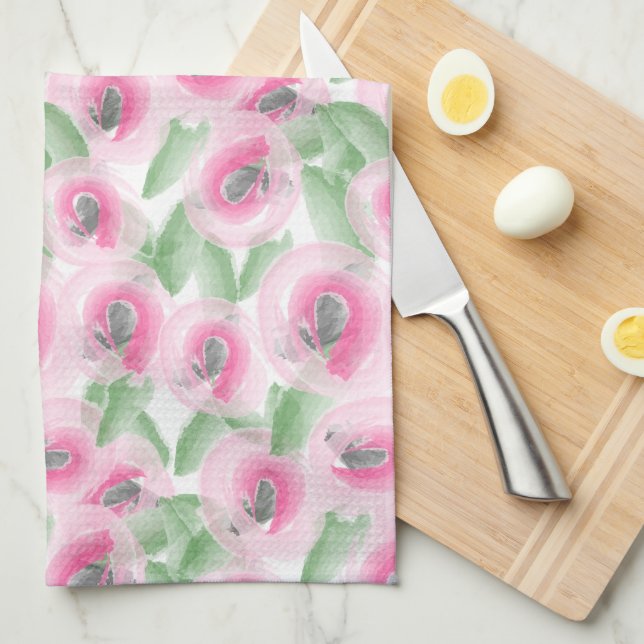 Aquarellblume Handtuch (Viertel Falte)
