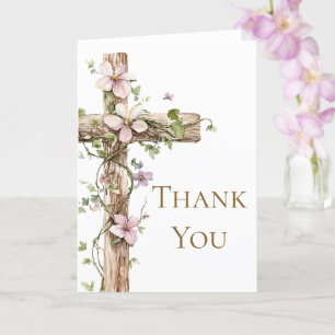 Aquarellblume Heiliges Kreuz Taufe Danke Karte