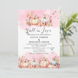 Aquarellblume Herbst Pink Pumpkin Hochzeit im Herb Einladung