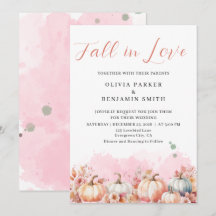 Aquarellblume Herbst Pink Pumpkin Hochzeit im Herb