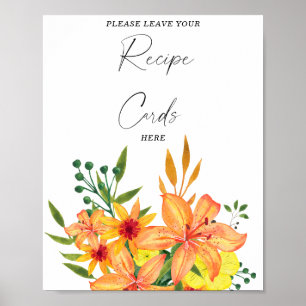 Aquarellblume Ihre Rezeptionskarte hier Poster