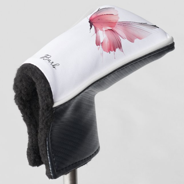 Aquarellblume Individuelle Name Putter Golf Headcover (3/4 Vorderseite)