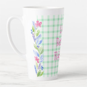 Aquarellblume Karo Leben ist besser Ihre Stadt Milchtasse