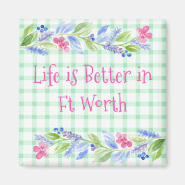 Aquarellblume Karo LIFE ist ein besserer Stadtname Magnet