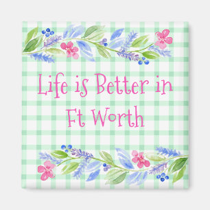 Aquarellblume Karo LIFE ist ein besserer Stadtname Magnet