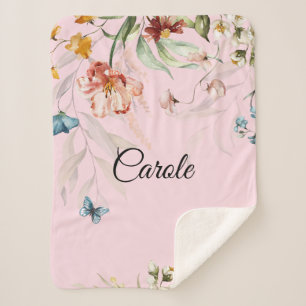 Aquarellblume, kleine Krippe oder Rolle Sherpadecke