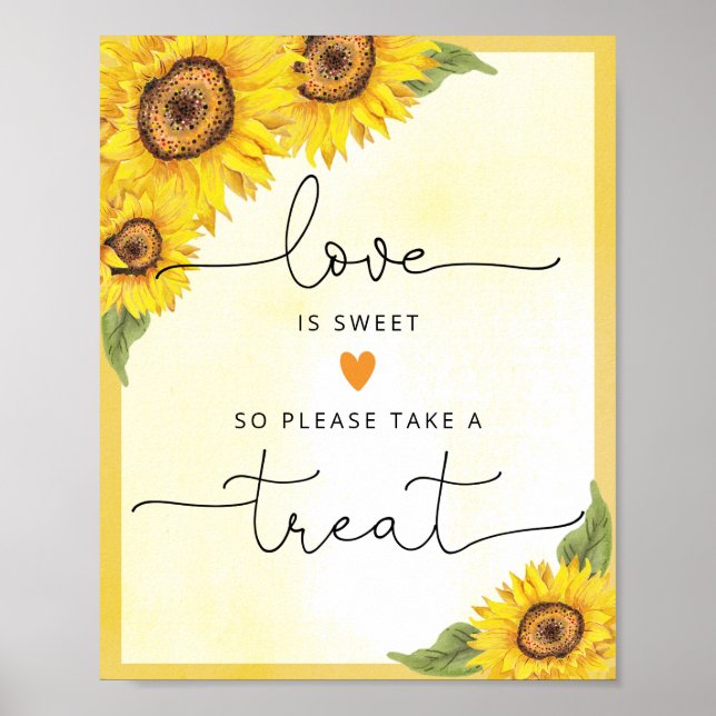 Aquarellblume Liebe ist süß, nehmen Sie eine Lecke Poster (Vorne)