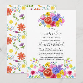 Aquarellblume mexikanische Fiesta Virtual Wedding Einladung