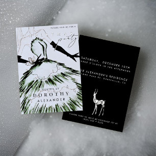 Aquarellblume Mode Weihnachtsmodell Party Einladung