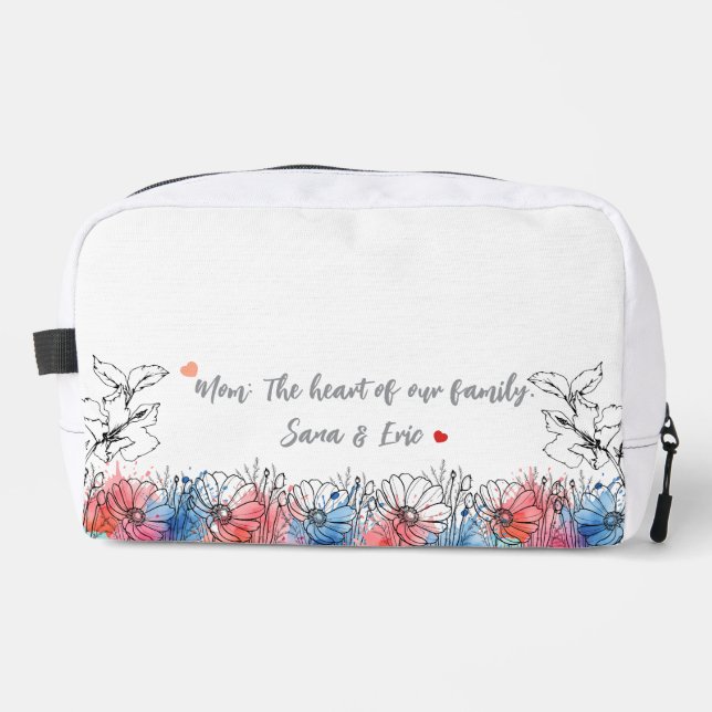 Aquarellblume Modernes Geschenk für Mama mit Zitat Waschbeutel (Vorderseite)