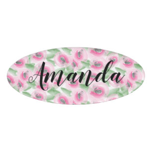 Aquarellblume Namenschild
