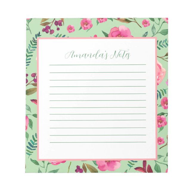 Aquarellblume Notizblock (Vorderseite)
