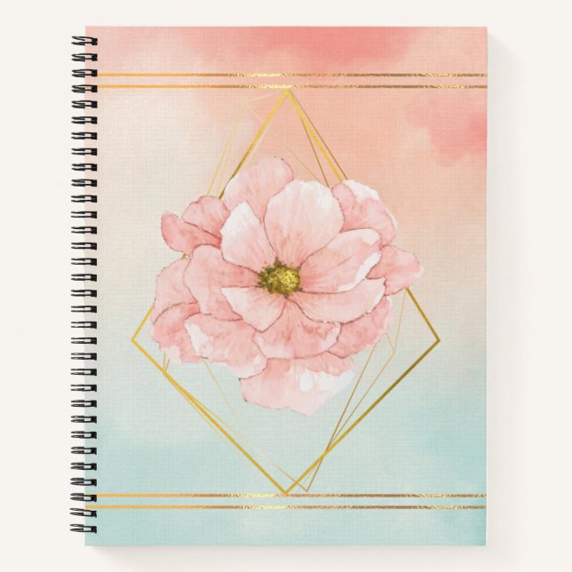 Aquarellblume Notizbuch (Vorderseite)