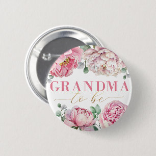 Aquarellblume "Oma to Be" Kinderdusche Button