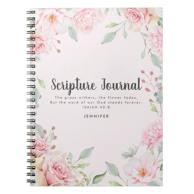 Aquarellblume Personalisiertes Schriftzeichen Notizblock (Vorderseite)