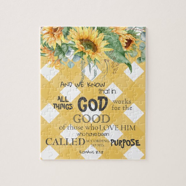 Aquarellblume Römer 8:28 Bibelverse (Vertikal)