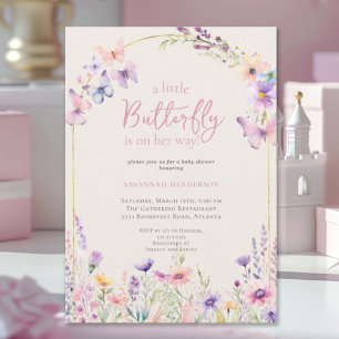 Aquarellblume Rosa BläsernBaby-Dusche Einladung