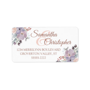 Aquarellblume Rose Gold Hochzeit Rücksendeadresse Adressaufkleber