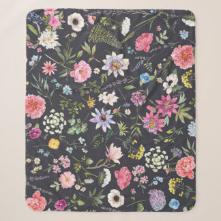 Aquarellblume: sanftes Sommermuster. Sherpadecke