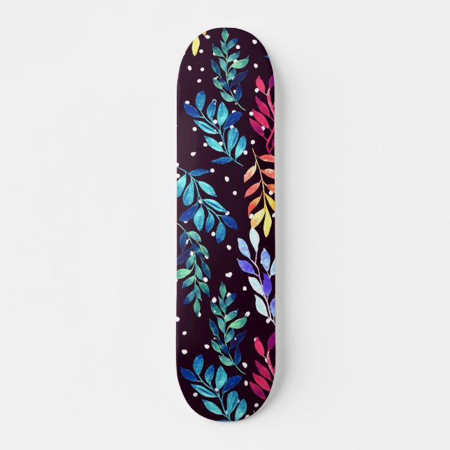 Aquarellblume Skateboard (Vorne)
