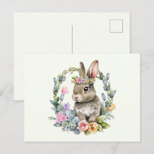 Aquarellblume Sonne mit Blumenstrauß Postkarte