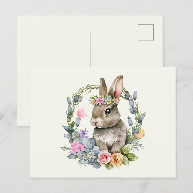 Aquarellblume Sonne mit Blumenstrauß Postkarte (Vorne/Hinten)