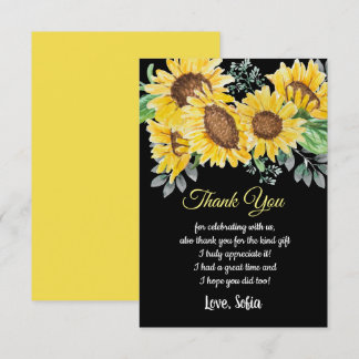 Aquarellblume, Sonnenblume, danke Karte
