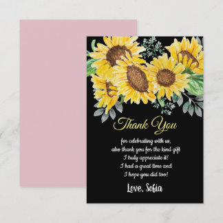 Aquarellblume, Sonnenblume, danke Karte