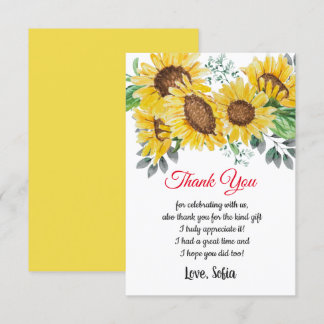 Aquarellblume, Sonnenblume, danke Karte