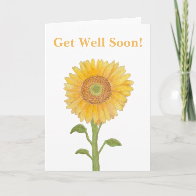 Aquarellblume Sonnenblumen werden bald zu Grußkart Karte (Vorderseite)