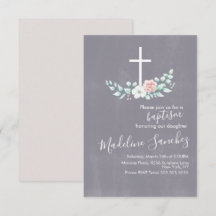 Aquarellblume Taufe Cross Baby Dedication