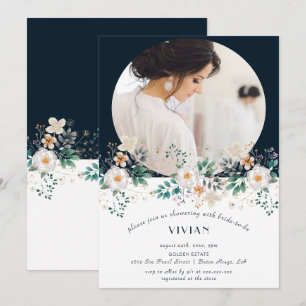Aquarellblume Tief im Traum Foto Bridal Einladung