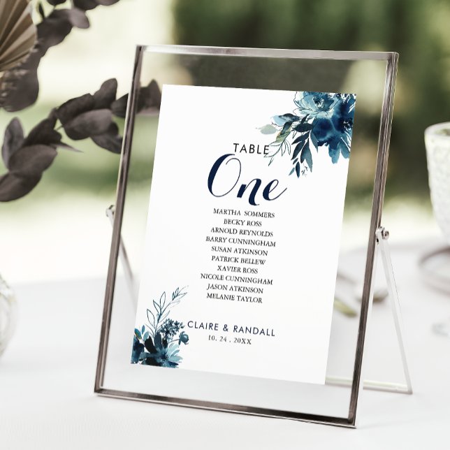 Aquarellblume Tischnummer 1 Sitzplan (Von Creator hochgeladen)