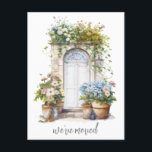 Aquarellblume Tür Wir bewegten neue Zuhause Postkarte<br><div class="desc">Aquarelltür Wir haben die neue Zuhause bewegt Postkarte</div>