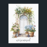 Aquarellblume Tür Wir bewegten neue Zuhause Postkarte<br><div class="desc">Aquarelltür Wir haben die neue Zuhause bewegt Postkarte</div>