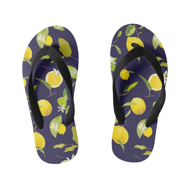 Aquarellblume und Blätter 10 Kinderbadesandalen (Fußbett)