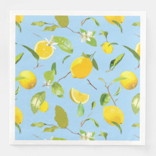 Aquarellblume und Blätter 3 Serviette