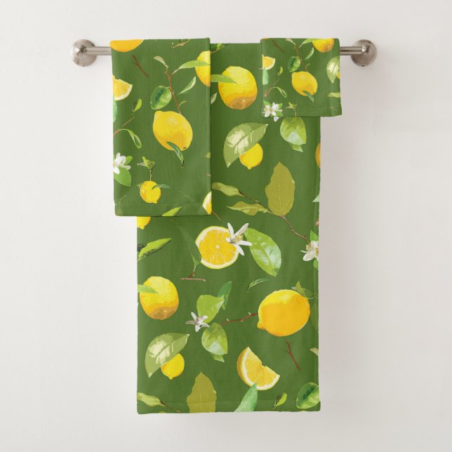 Aquarellblume und Blätter 5 Badhandtuch Set (Insitu)