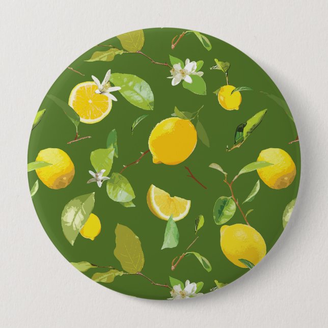 Aquarellblume und Blätter 5 Button (Vorderseite)