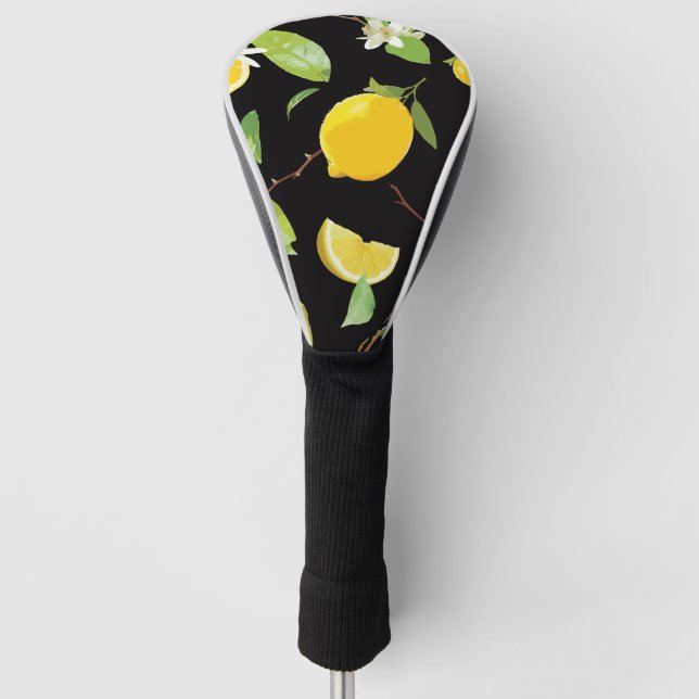 Aquarellblume und Blätter Golf Headcover (Vorderseite)