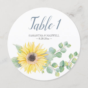 Aquarellblume und Eukalyptus-Tischnummer Einladung
